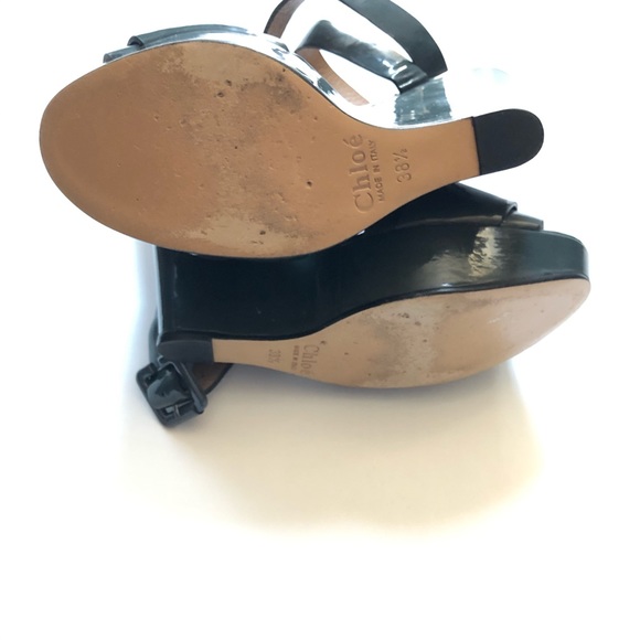 Chloe oversized buckle patent leather wedge 38.5 - Picture 10 of 15